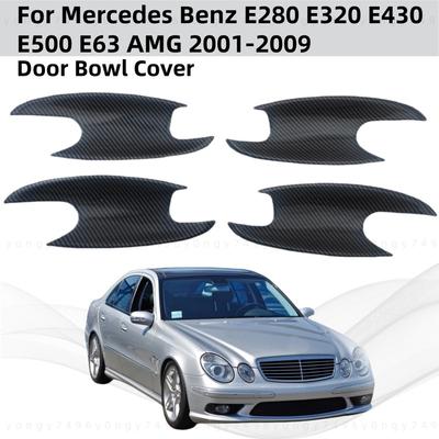 Für Mercedes Benz E280 E320 E430 E500 E63 AMG 2001 2002 2003 2009 Auto Zubehör Carbon Türgriff Schalen Abdeckungen Zierleisten Aufkleber Stil