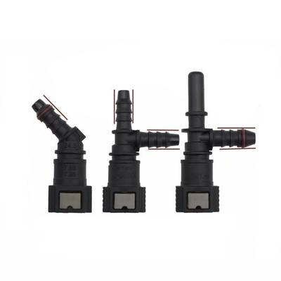 7.89 ID6 Tuyau de Carburant PA12 Plastique Raccord de Tuyau 45° Raccord de Tuyau Connecteur à Dégagement Rapide Durable Té Bundy Accessoires Auto