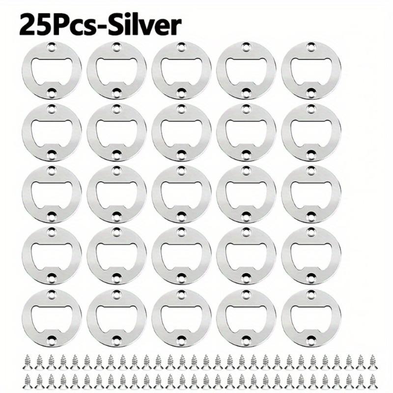 25 Flaschenöffner aus Eisenblech mit vernickelten Schrauben, verdickter runder Bierflaschenöffner, Hardware-Zubehör
