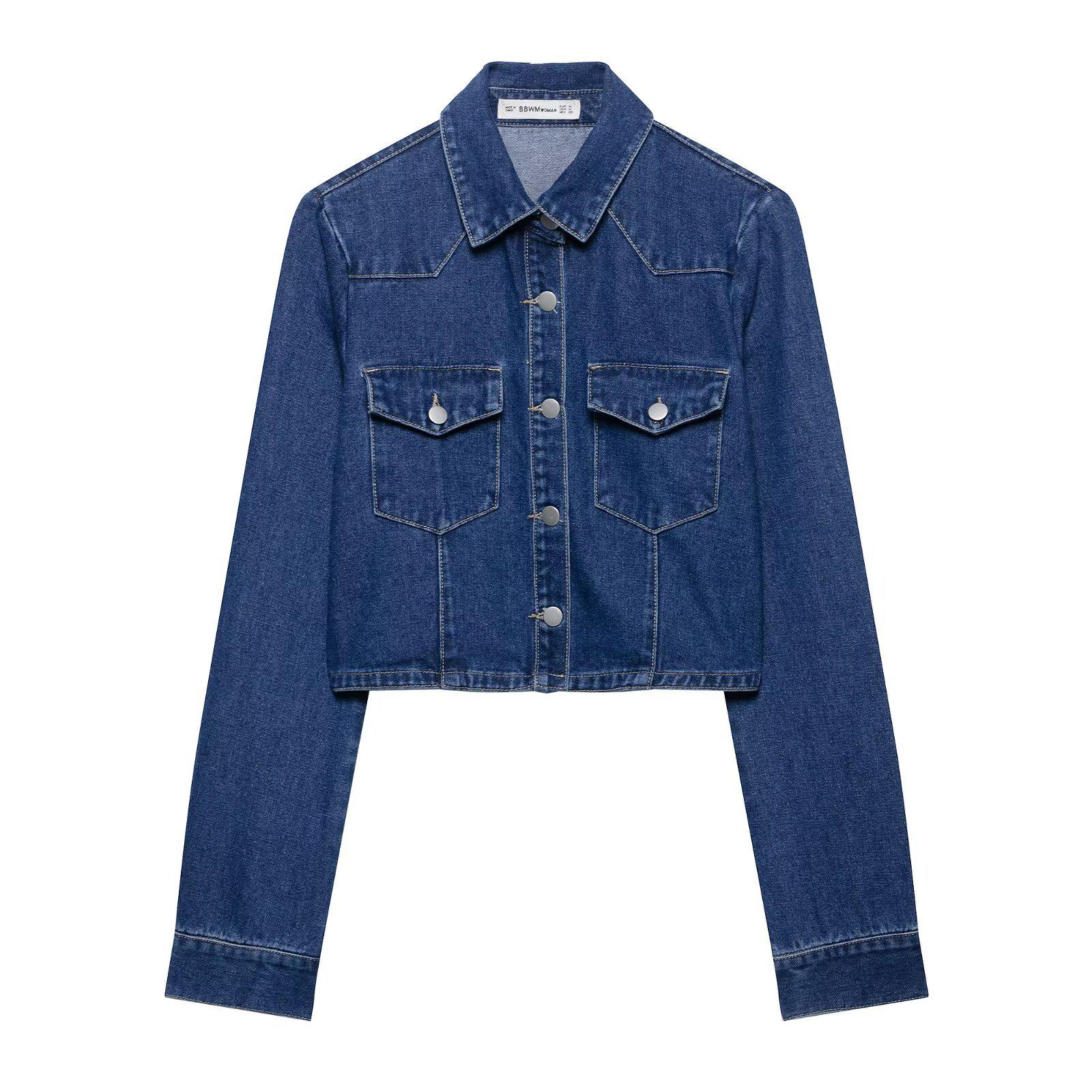 

Весна 2025 Европейский и американский женский короткий джинсовый жакет и брючный костюм. XL