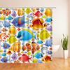 Ocean Colorful Fish Cartoon Shower Curtains Bathroom Curtain Waterproof Polyester Fabric Decor Bath Curtain 180*180Cm With Hooks