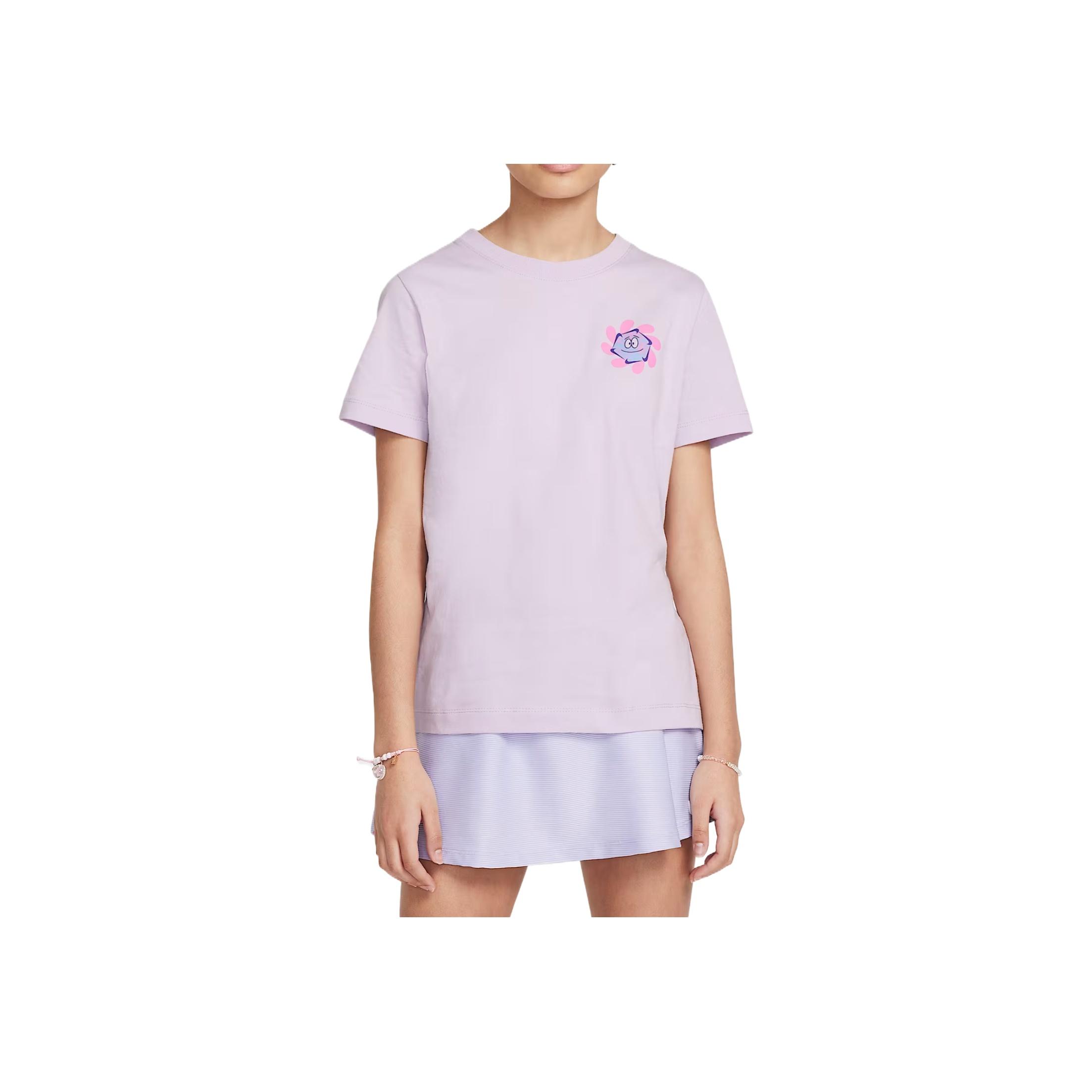 Nike Спортивная футболка SS25 Удобная Универсальная Модная Мягкая с Коротким Рукавом Детские Топы Розовый Фиолетовый HQ3234537 L