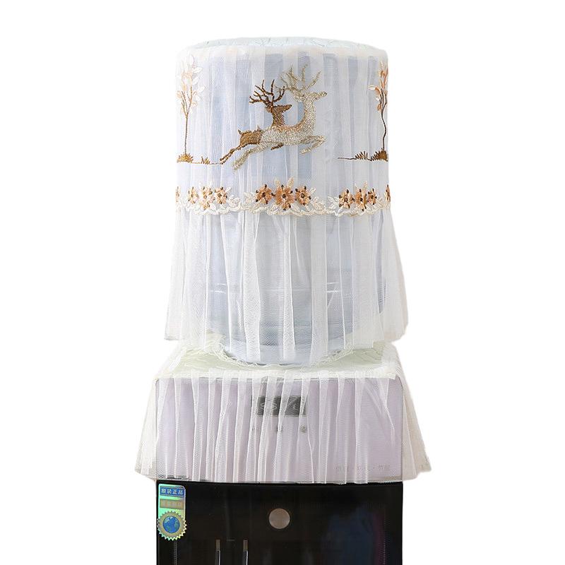 

2 шт./набор Пылезащитный чехол для бочки Пылезащитный Кружевной Вышитый Универсальный Рукав для ведра Верхний Многоразовый Чехол для диспенсера воды С принтом B абрикосовый