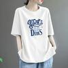 Cotton Short-sleeved T-shirt Women's Summer Loose Large Size All-match Western Casual Printed Top Trend