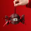 Christmas Candy Gift Bag With Grid Printing For Kids And Children