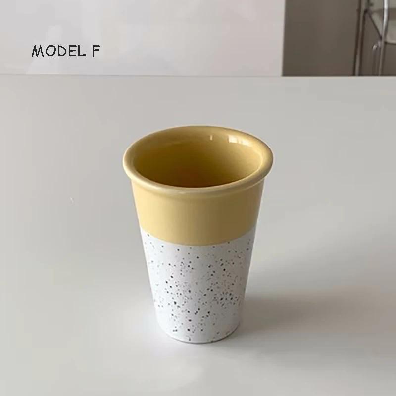 

Dessert Bowl Binaural Plate Ceramic Dinnerware Set, Korean Style, Colored, Half Ink Dot, Steak, Flat, Breakfast Cup, Household