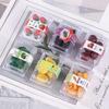 1 Set Food Play Scene Decoration 1/12 Dollhouse Mini Vegetables And Fruits In Fresh-Keeping Boxes Doll Accessory Toy