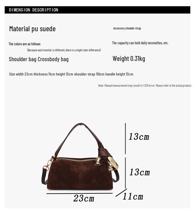 2025 Casual Suede One-Shoulder Crossbody Bag: Trendy European & American Fashion