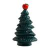 Lighted Ceramic Christmas Tree Small Xmas Tree Figurine with Fruit Tree Topper Holiday Tabletop Centerpiece for Home Mantel Shelf Fireplace Decor