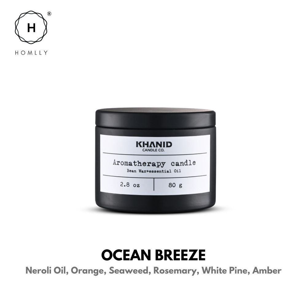 Homlly Khanid Collection Soy Wax Aroma Candles Black Travel Tin (80g) (X2PCS)