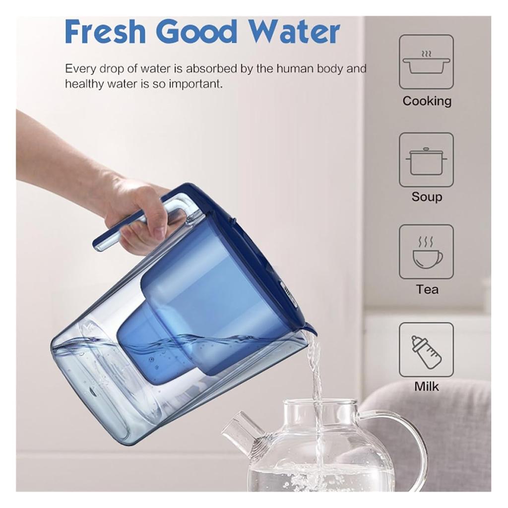 Activated Carbon Water Filter Pitcher 3.6L 1 Pot 1 Filter BPA Free Water Purifier For Kitchen Home Drinking Water Filtration