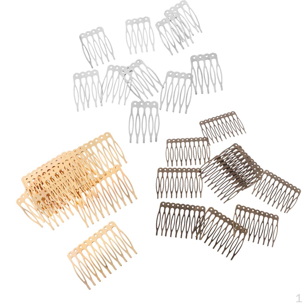Pack of 30 Blank Hair Comb for Bridal Lady Accessories DIY 5/10