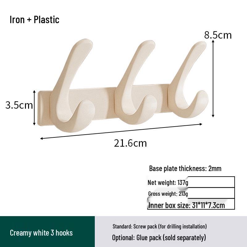 Space Aluminum No-Drill Clothes Hook for Bedroom/Bathroom Doors