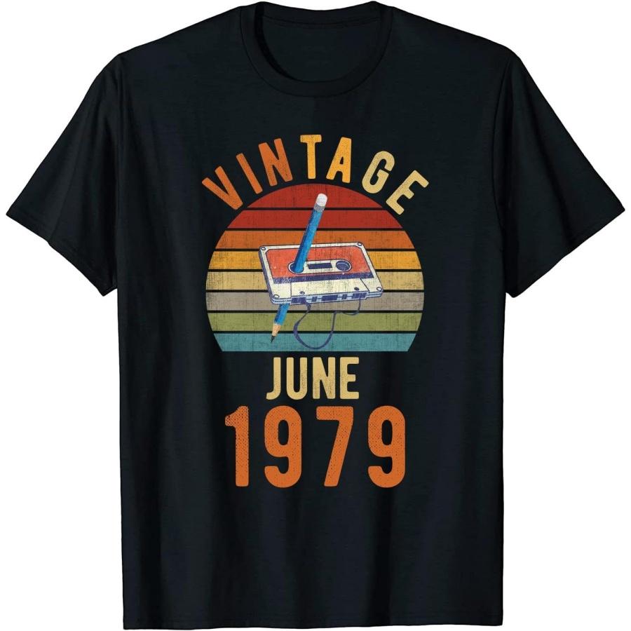 

Vintage June 1979 Cassette Tapes Collection 90s Music Mixtape T-Shirt for Men Women and Kids Black XXXXXL чорний