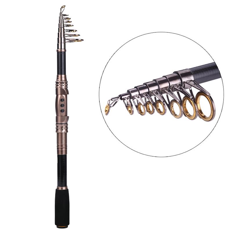 Rybářské pruty Teleskopický uhlíkový rybářský prut Přenosný cestovní přívlačový rybářský prut