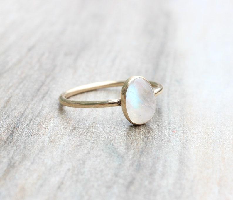 Solid 925 Sterling Silver Moonstone Gemstone Handmade Designer Minimalist Statement Women Ring Jewelry Mom Gifts