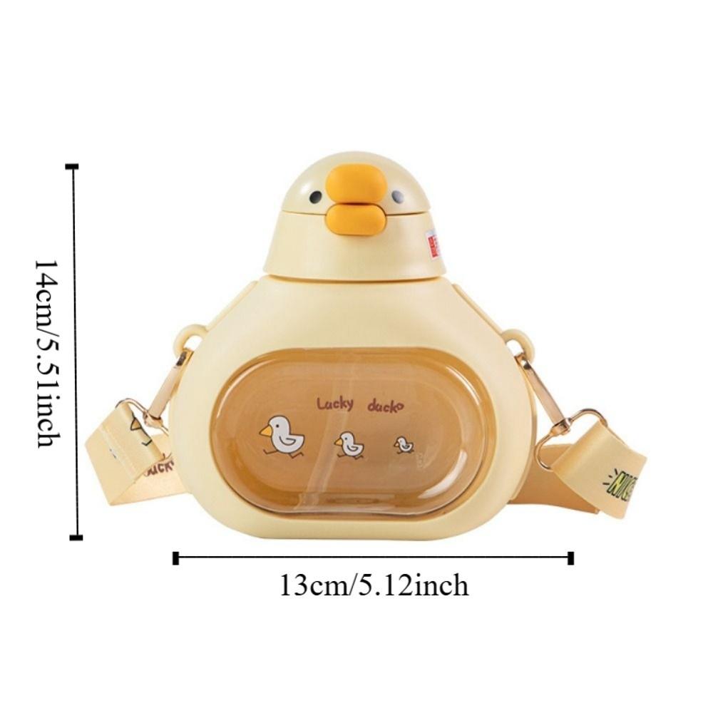 Duck Shape Cute Duck Bottle with Straw Large-Capacity Big Belly Cup Big Belly Water Bottle  Cycling