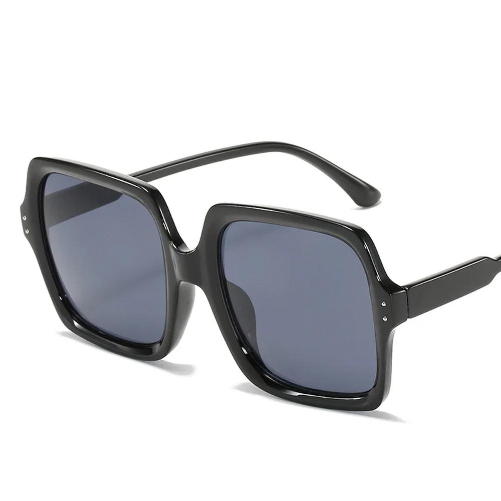 Durable High Quality Durable High Quality Vintage Oversize Square Sun Glasses Women Black Gradient Fashion Luxury