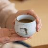1 Pc Chinese Tradition Ru Kiln Ceramic Tea Cup Handmade Cute Cat Teacup Household Personal Tea Bowl Travel Master Cup Tea Set