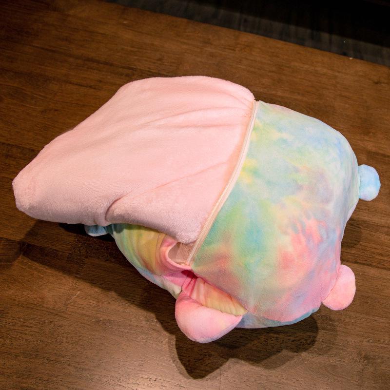 Cartoon 2-in-1 Cushion & Blanket: Dual-Use Hand Warmer, Leg Cover, Nap Pillow Doll for Office