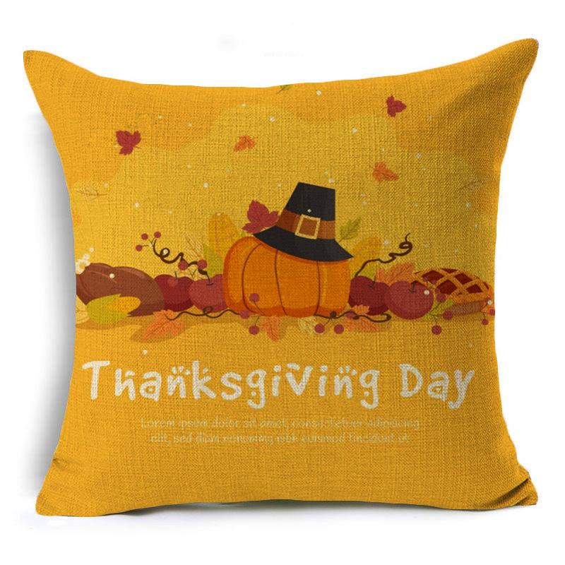 New Thanksgiving Pumpkin Linen Pillow Cover Festive Home Decoration Pillow Cushion Cover