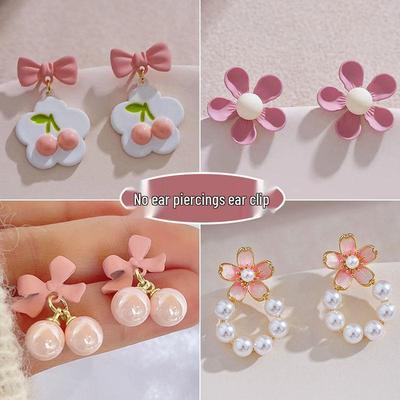 Children's Flower Earrings 2025: No-Piercing, Mosquito Coil Design, Cute Ear Clips for Girls.