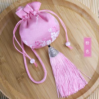 Traditional Chinese Embroidery Tassel Drawstring Pouch for Home Decor or Gift Giving
