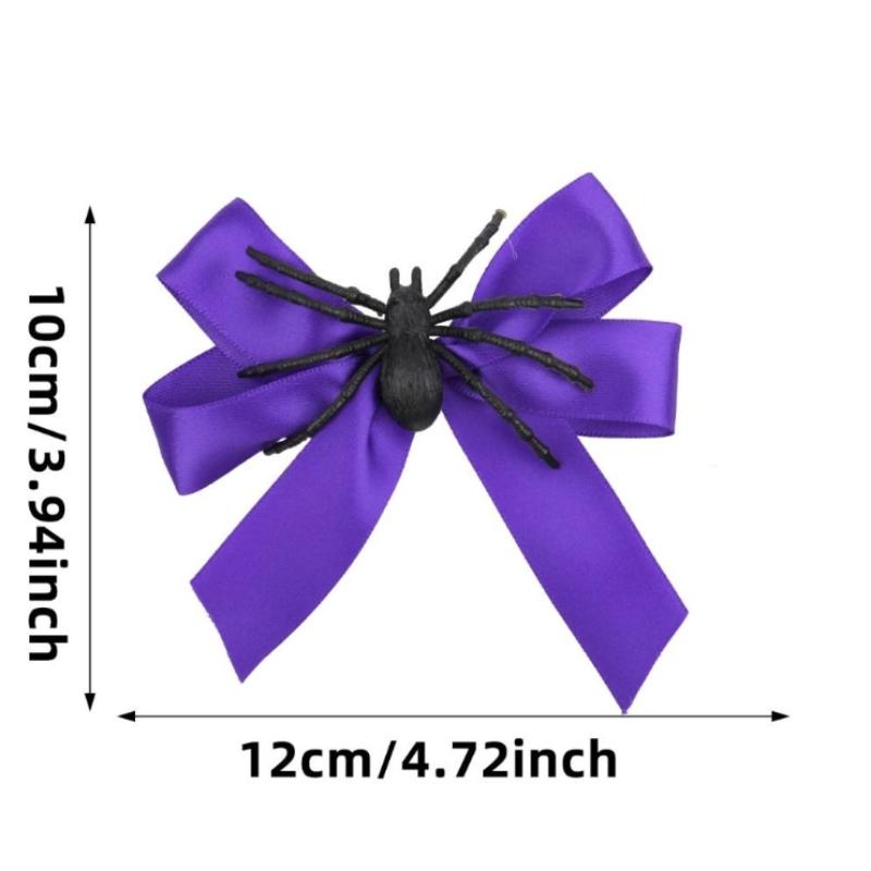 Spider Bow Hair Clip Personalized Side Clip Funny Fashionable Bow Hairpin Accessories For Halloween Party Festival