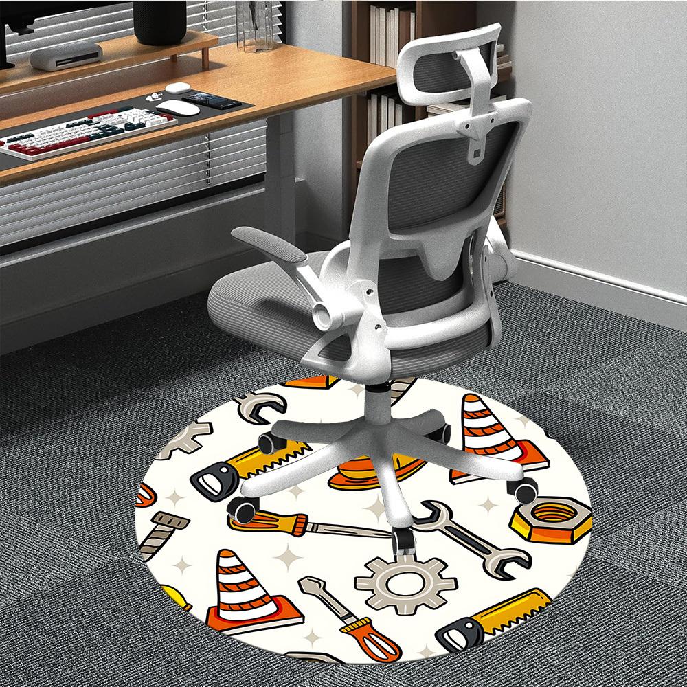 

1pc Tools Print Chair Carpet for Office, Non-slip, Soft and Durable Office Rug for Interior Decoration, Perfect for Office yy260313019 80cm by 80cm