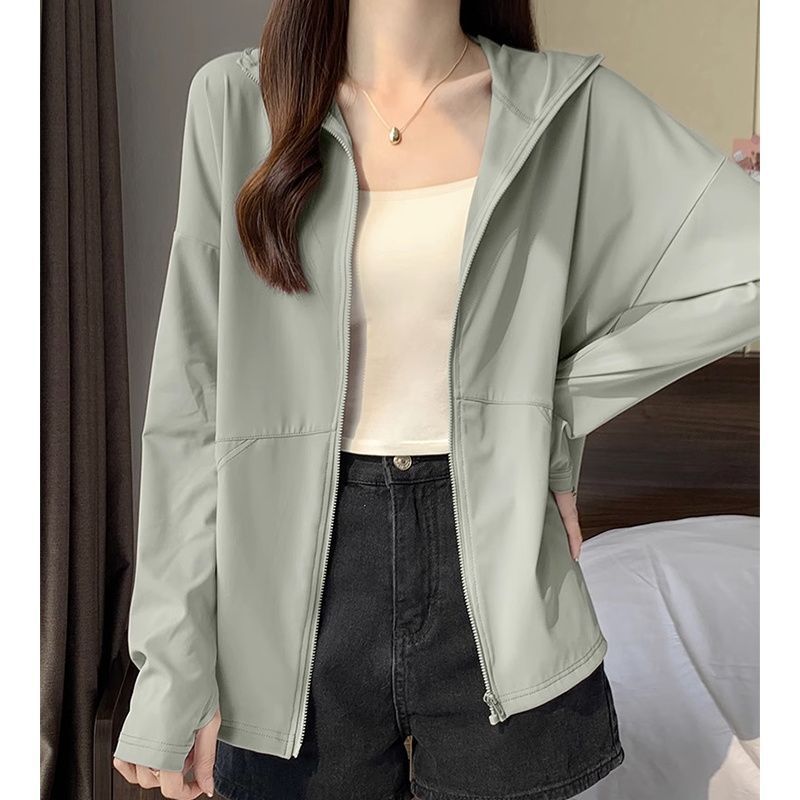 Sports Thin Ice Silk Summer Sunscreen Clothing Women's Outdoor Light and Thin Jacket UV Protection Breathable Cool Sunscreen Clothing