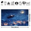 1Pcs Merry Christmas Santa Sleigh Scene Decoration Background Winter Backdrop For Photo Studio Photo Booth Party