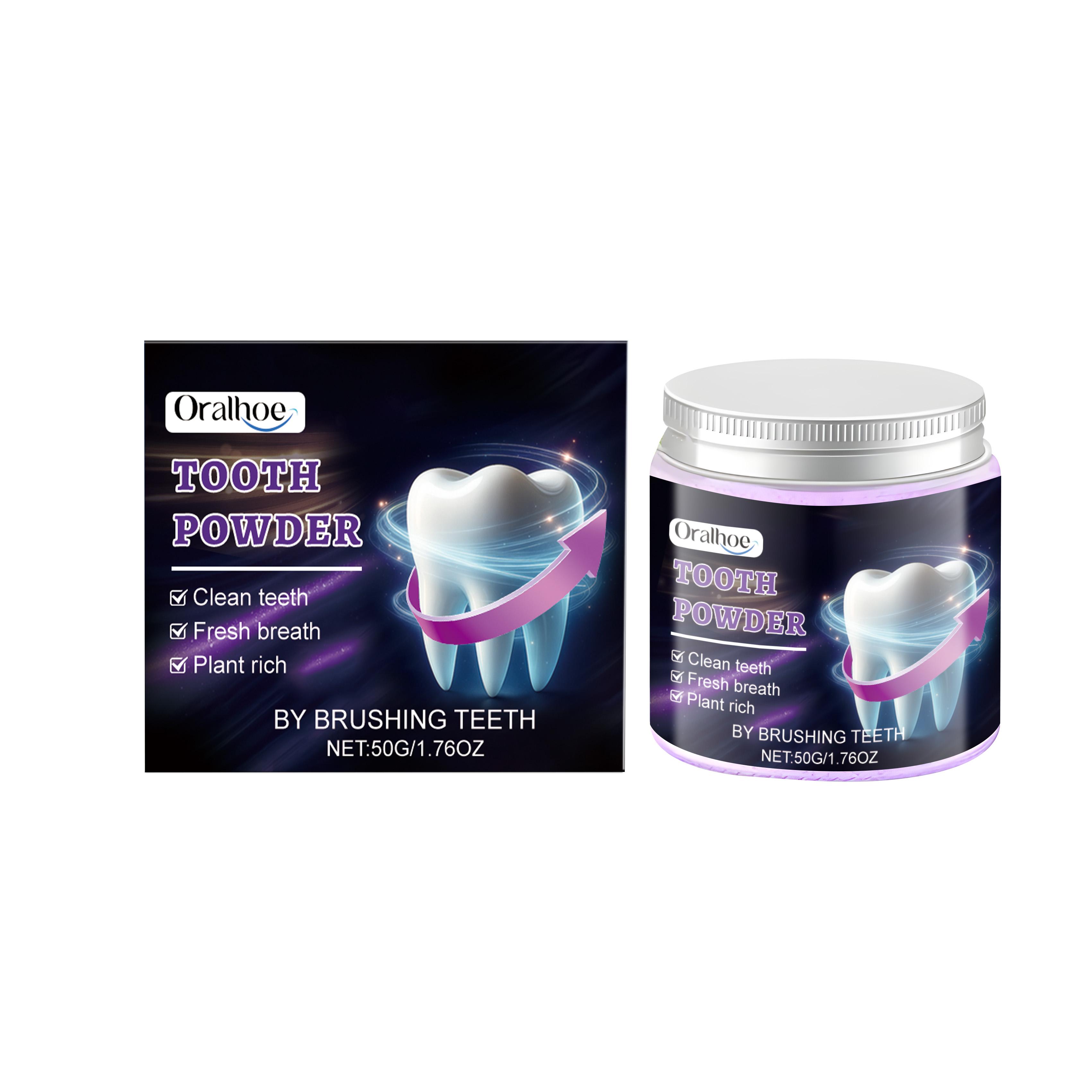 

Oralhoe Purple Tooth Powder for Gentle Stain Removal and Natural Fresh Breath with Mint Extract Strengthen Enamel Daily Gum Care 50g