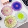 Yousheng Acrylic Coaster Gradient Wave Design Cup Pads Heat-Resistant Round Table Mats for Drinks Decorative Kitchen Essentials