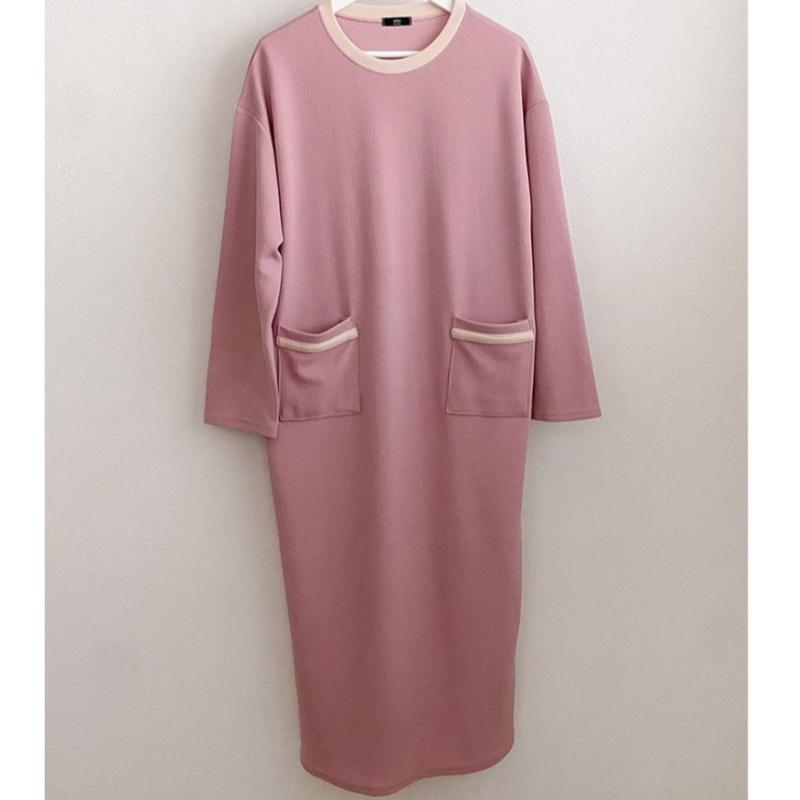 Shop Women Round Drop Shoulder Loose Fit Color Block Long Dress Ara Wdr 3030