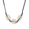 E-commerce, shell necklace, knotted single/three shell leather rope necklace.