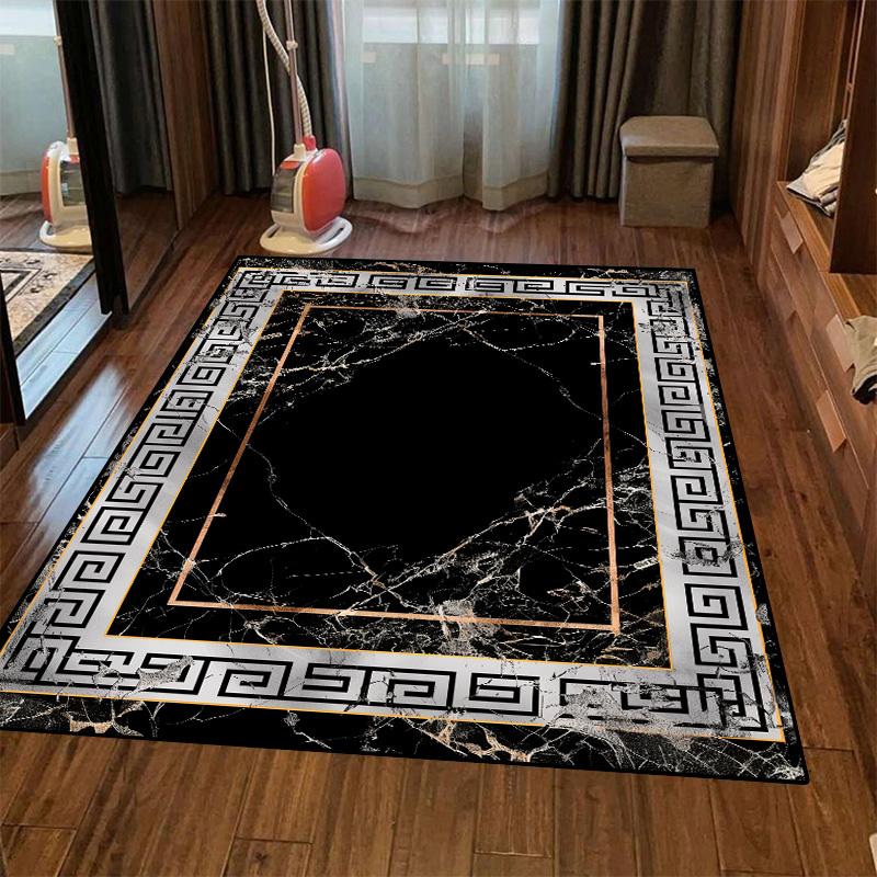 New Chinese-style Carpet Living Room Decoration Luxury Floor Mat Large Size Black Bedroom Lounge Non Slip Soft Rug Washable