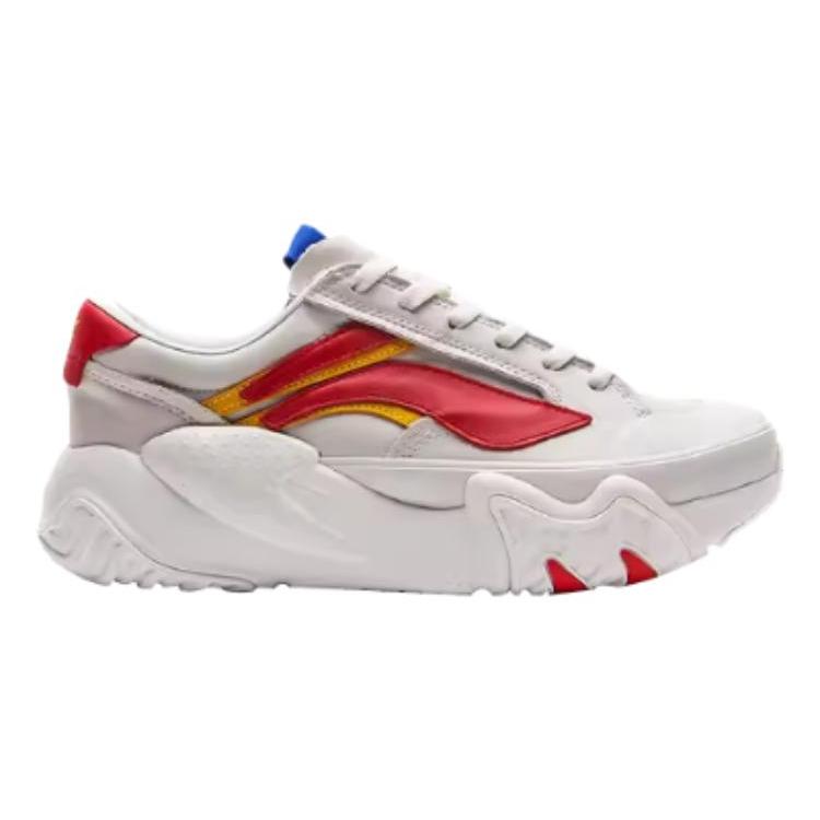 Li Ning Wave Hbrd Cushioning Slip Resistant Abrasion Resistant Low Top Casual Shoes Women's Mist White AGCP378-4