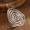 DOTIFI Stainless Steel Geometric Spiral Open Ring For Men And Women, Retro, Unique, Exaggerated Design Adjustable Ring Jewellery