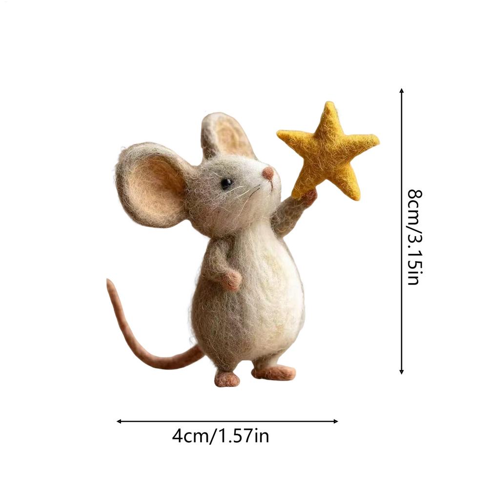 Felt Mice 3.1 Inch Fashionable Mousee Tabletop Decor for Christmas Easter Holiday Home Table Party Fireplace Mantel Bookshelf