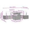 Garden Sofa Set with Storage 6 Pcs Grey Poly Rattan