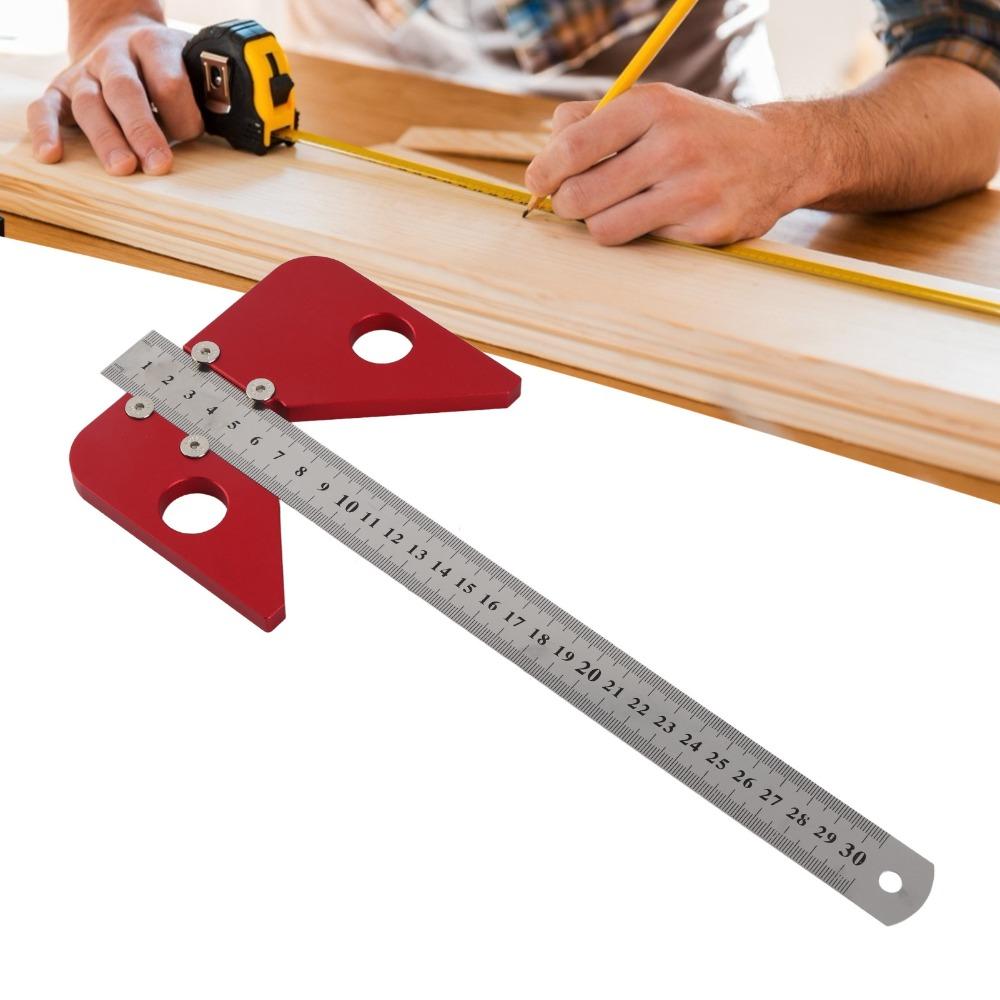 45/90 Grad Mittelpunktsucher Werkzeug Aluminiumlegierung Mittelpunkt Anreißer Holzbearbeitung Anriss und Markierung