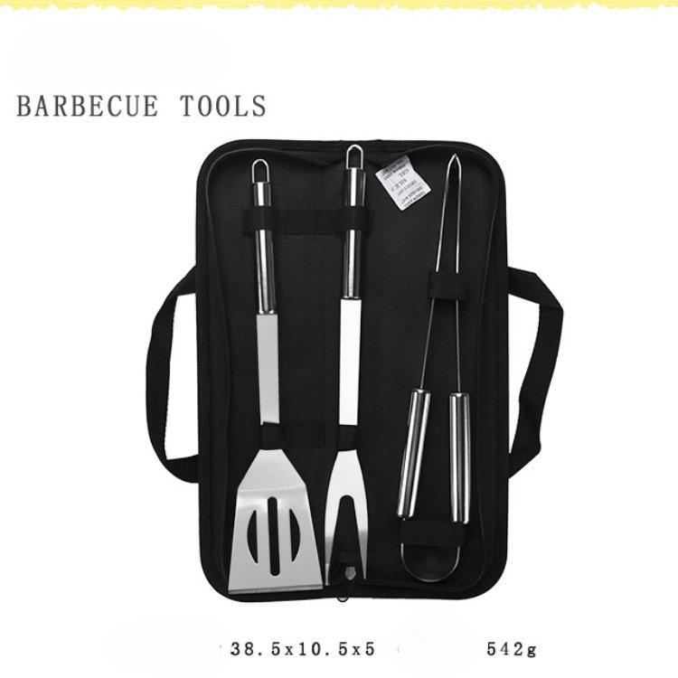 

3 шт. набор инструментов для барбекю, посуда для гриля из нержавеющей стали с портативной сумкой для переноски для кемпинга