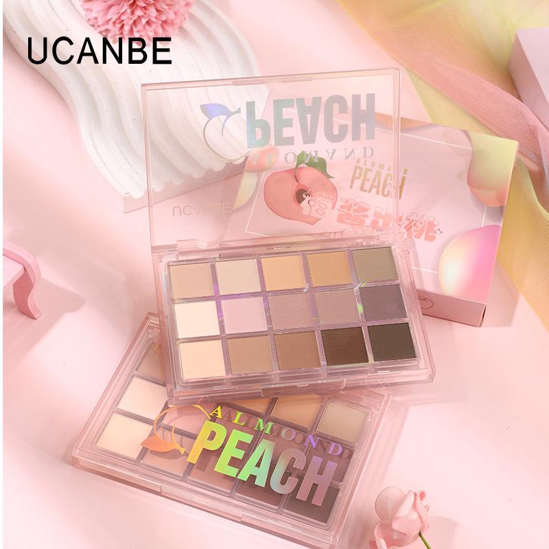 UCANBE Peach Plum 15-Color Eyeshadow Palette: Matte Rose & Pink Earth Tones