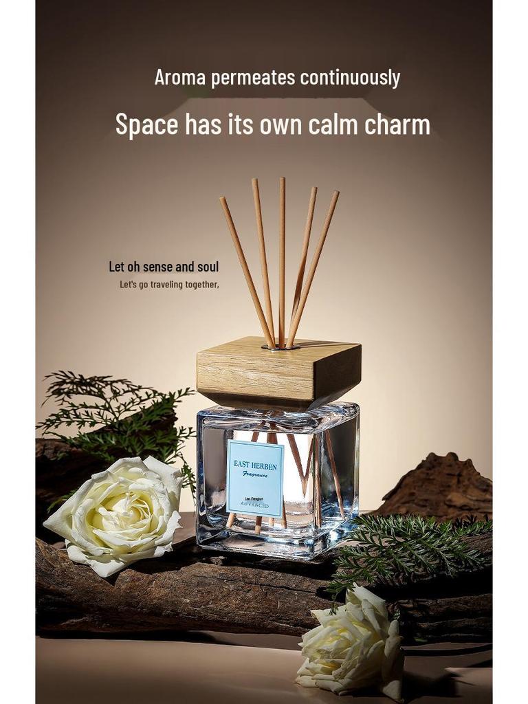 500ML Rattan Aroma Diffuser with Wooden Lid: Long-Lasting Scent for Home, Hotel, or Living Room.