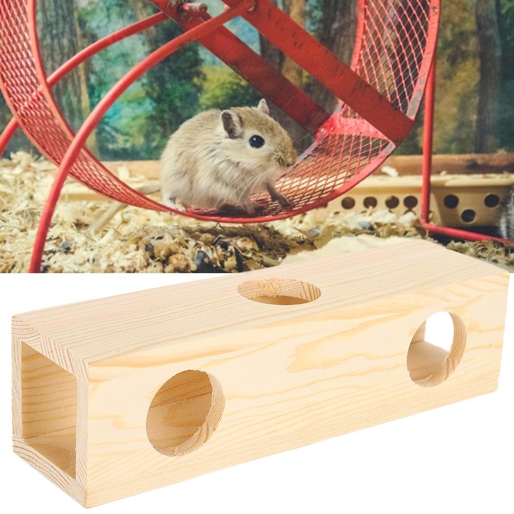 Hamster Tunnel Wood Tube House Extension Small Pets Training Playing Exercise ToySmall Straight