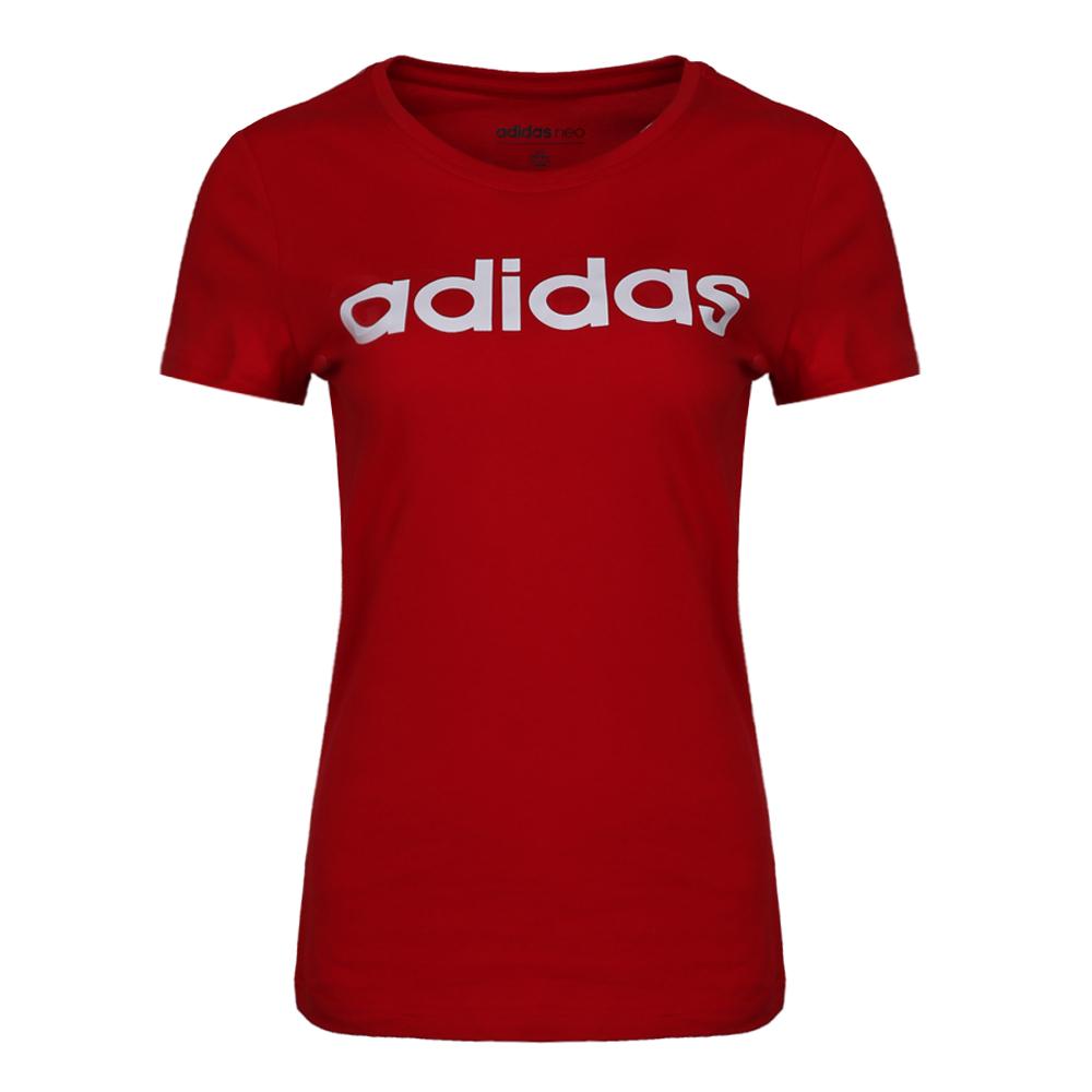 Adidas Neo T Shirts Women s Red Crew Neck Moderate Other CV9208 S