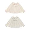 Girls' Doll Collar Floral Cotton Shirt
