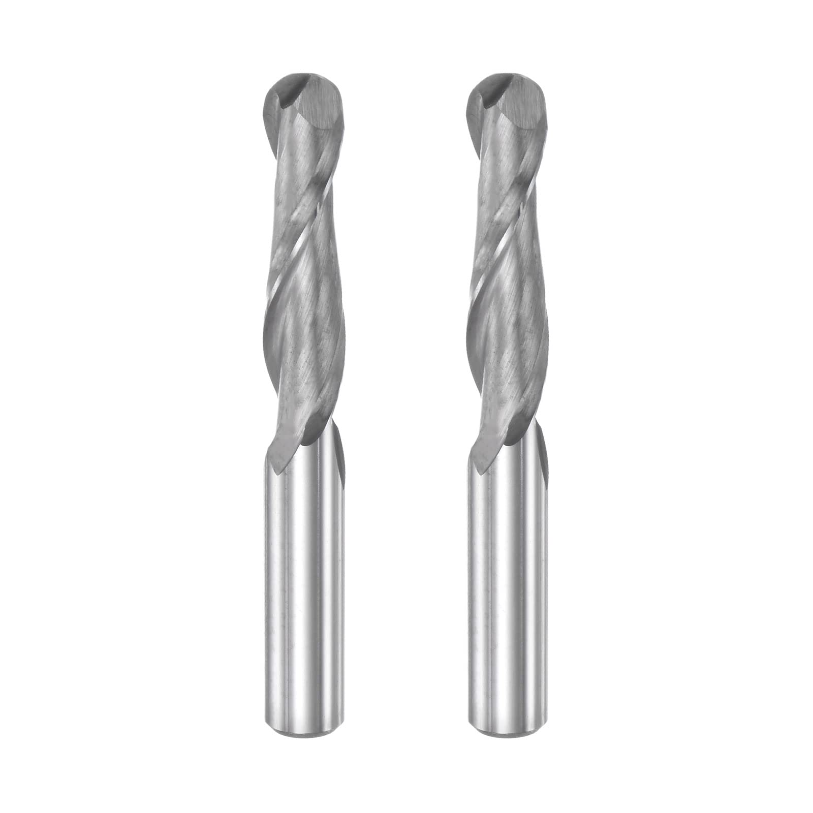 

uxcell Ball Nose End Spiral CNC Router 6mm 25mm Cutting 6mm 2 Pieces Mill, High-Speed Steel, 2-Flute, Up-Cut Bit, Diameter, Length, Shank,