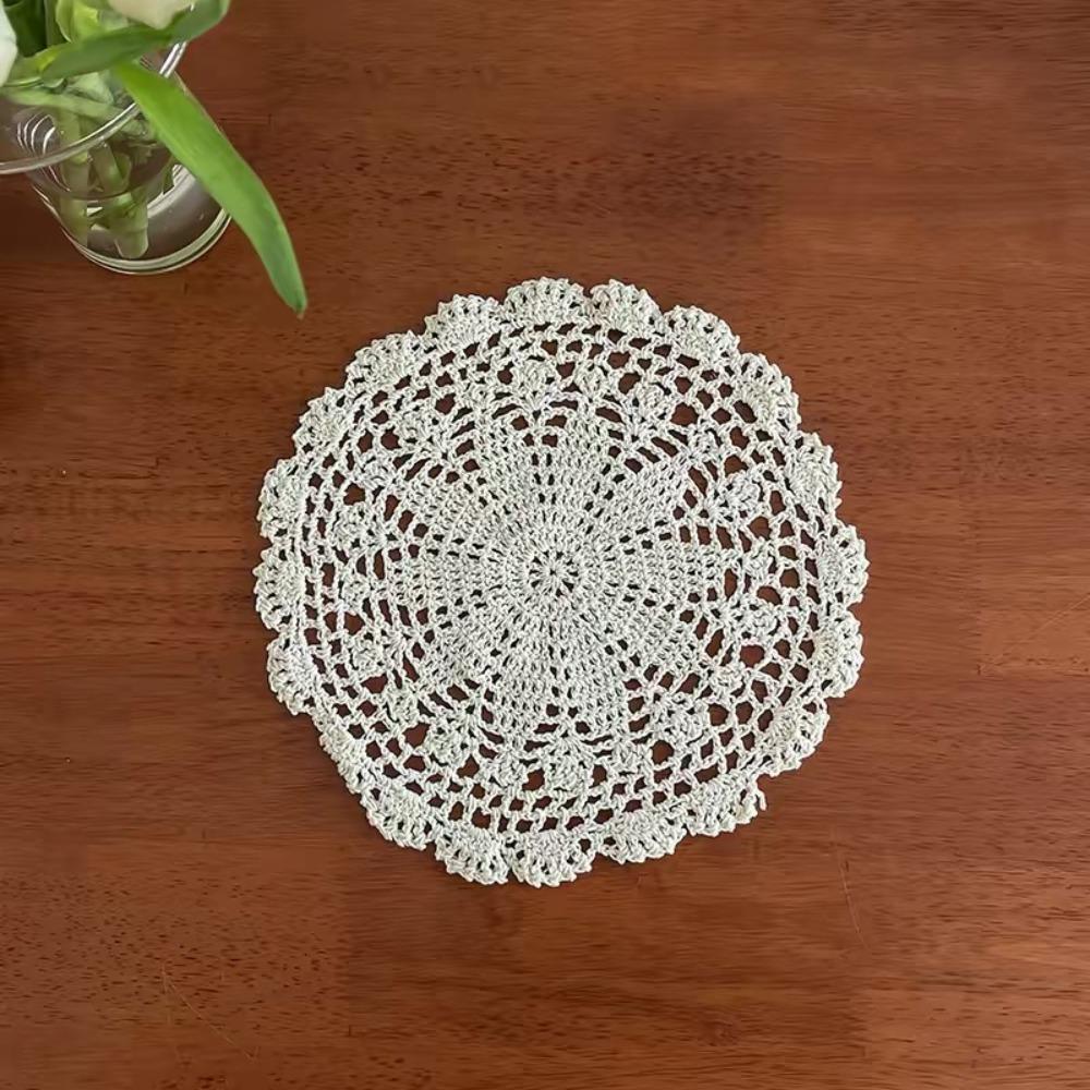 

Round Oval Crochet Placemats Crochet Cotton Handmade Doilies New Table Mats 25cm