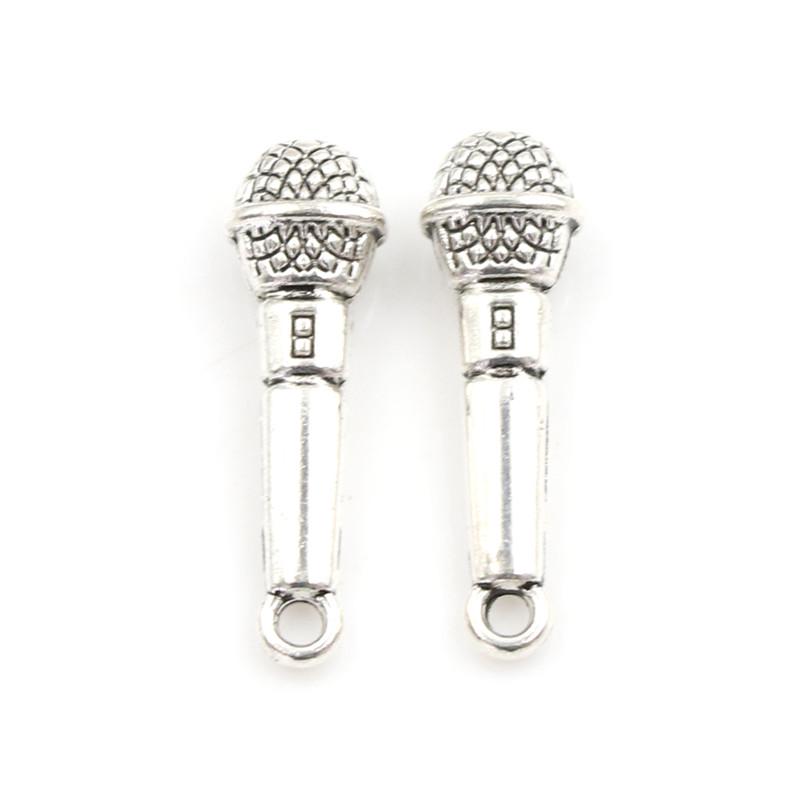 2Pcs 1:12 Doll House Accessories Prop Miniature Metal Microphone